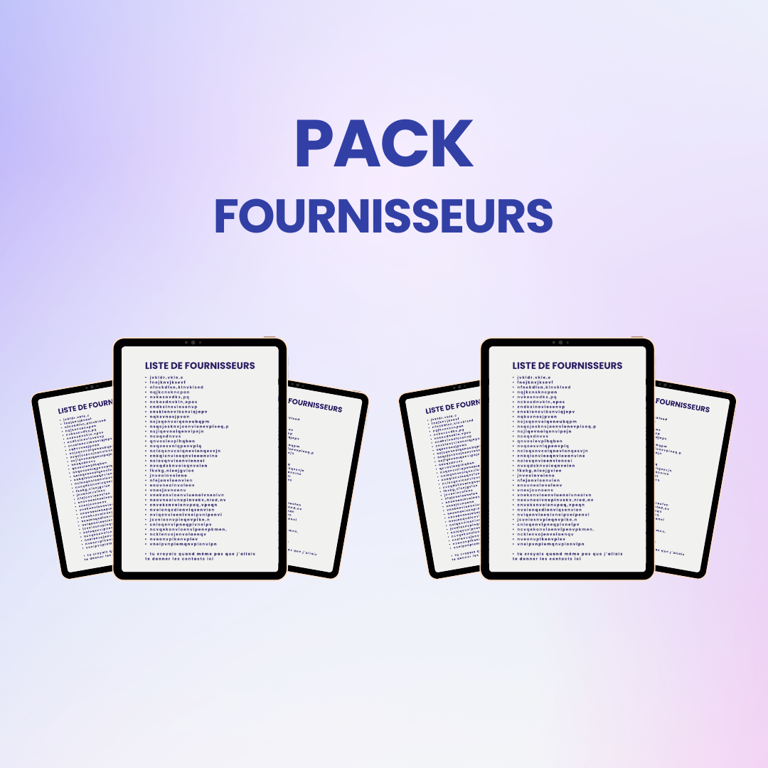 Pack Fournisseurs