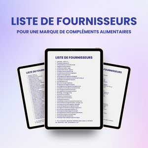Liste de fournisseurs complément alimentaire